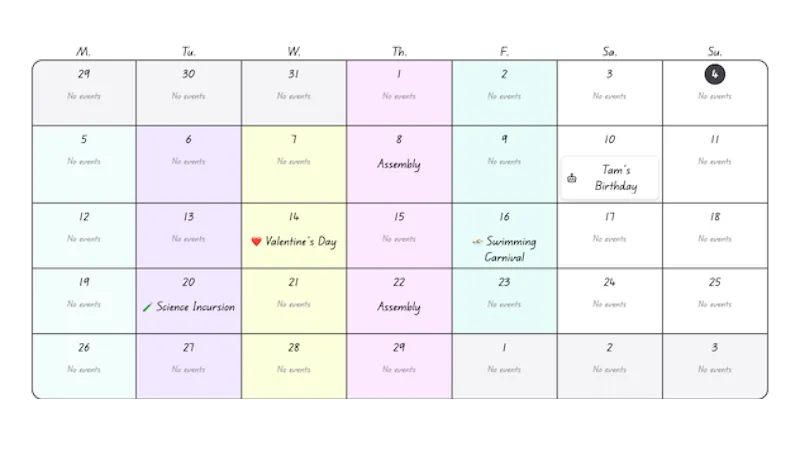 Student Calendar